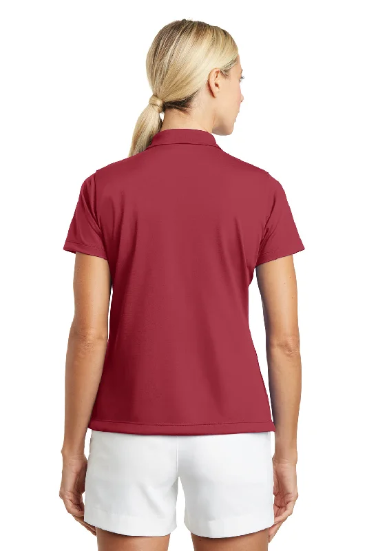 Nike Womens Tech Basic Dri-Fit Moisture Wicking Short Sleeve Polo Shirt - Pro Red