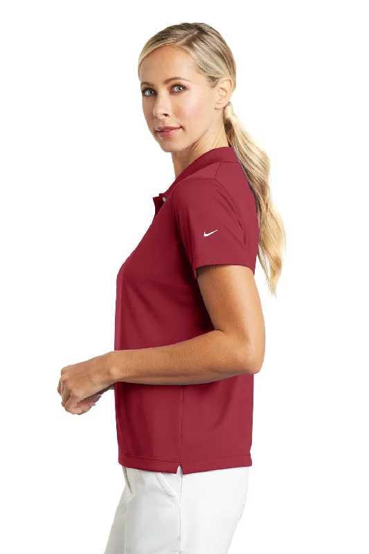 Nike Womens Tech Basic Dri-Fit Moisture Wicking Short Sleeve Polo Shirt - Pro Red