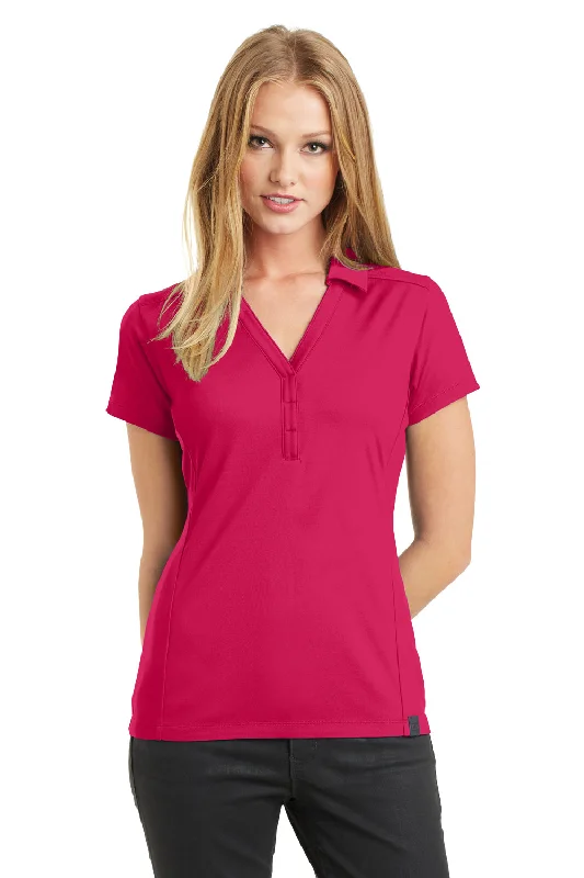 Ogio Womens Framework Moisture Wicking Short Sleeve Polo Shirt - Punch Pink - Closeout