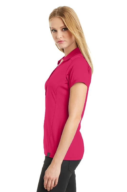 Ogio Womens Framework Moisture Wicking Short Sleeve Polo Shirt - Punch Pink - Closeout