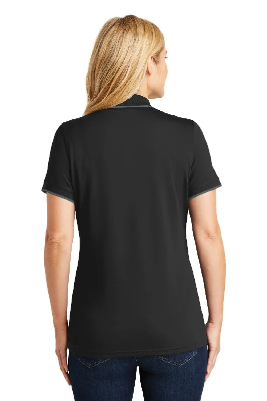 Port Authority Womens Dry Zone Moisture Wicking Short Sleeve Polo Shirt - Deep Black/Graphite Grey