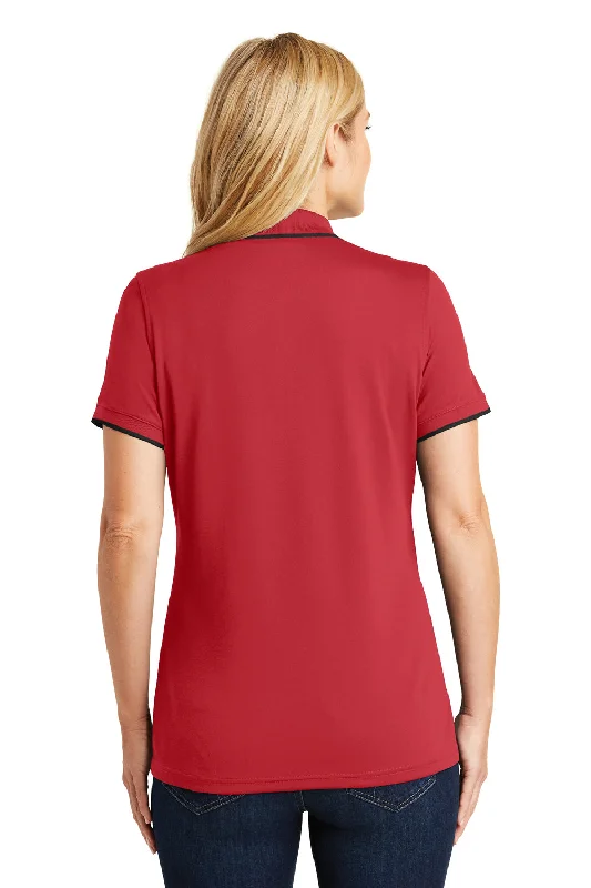 Port Authority Womens Dry Zone Moisture Wicking Short Sleeve Polo Shirt - Rich Red/Deep Black