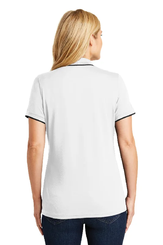 Port Authority Womens Dry Zone Moisture Wicking Short Sleeve Polo Shirt - White/Deep Black - Closeout