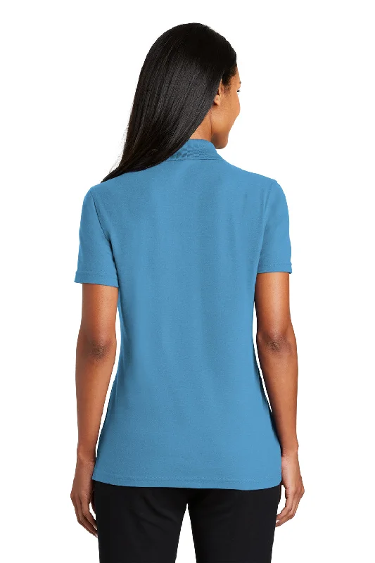 Port Authority Womens Moisture Wicking Short Sleeve Polo Shirt - Celadon Blue - Closeout