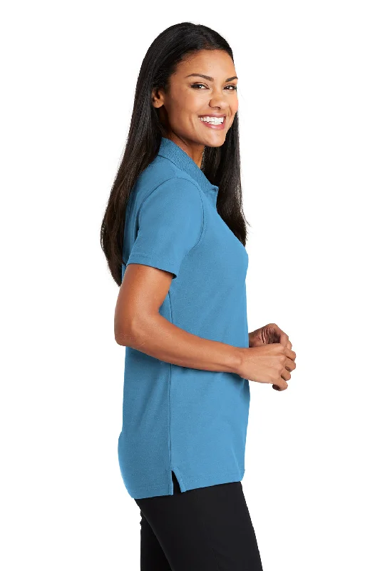 Port Authority Womens Moisture Wicking Short Sleeve Polo Shirt - Celadon Blue - Closeout