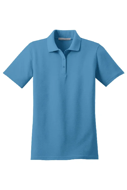 Port Authority Womens Moisture Wicking Short Sleeve Polo Shirt - Celadon Blue - Closeout