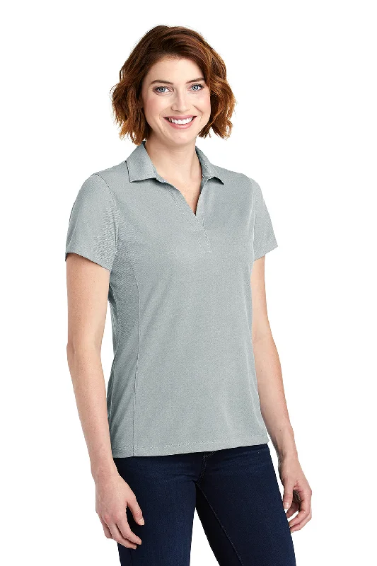 Port Authority Womens Oxford Moisture Wicking Short Sleeve Polo Shirt - Gusty Grey