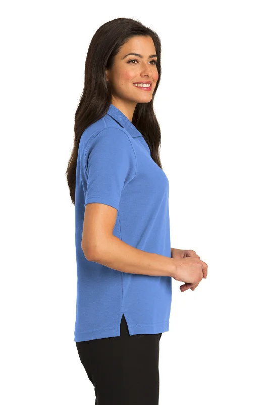 Port Authority Womens Rapid Dry Moisture Wicking Short Sleeve Polo Shirt - Riviera Blue - Closeout