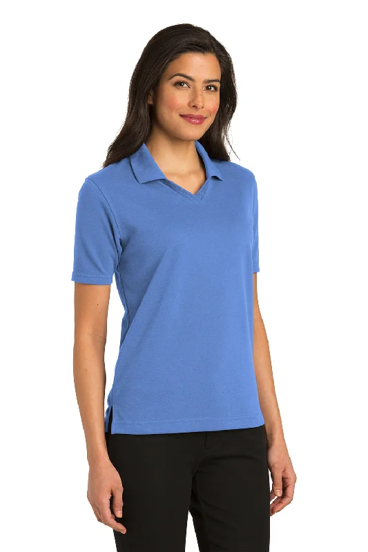 Port Authority Womens Rapid Dry Moisture Wicking Short Sleeve Polo Shirt - Riviera Blue - Closeout