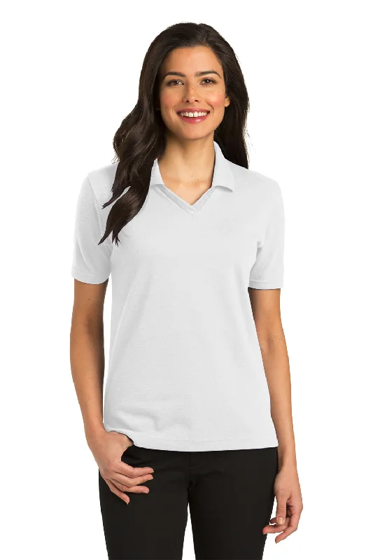 Port Authority Womens Rapid Dry Moisture Wicking Short Sleeve Polo Shirt - White