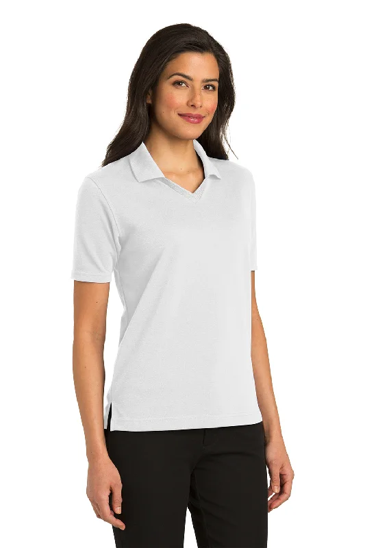 Port Authority Womens Rapid Dry Moisture Wicking Short Sleeve Polo Shirt - White