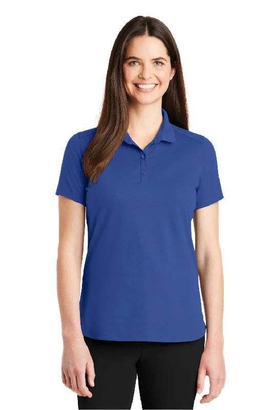 Port Authority Womens SuperPro Moisture Wicking Short Sleeve Polo Shirt - True Blue - Closeout