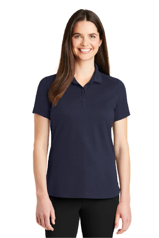 Port Authority Womens SuperPro Moisture Wicking Short Sleeve Polo Shirt - True Navy Blue - Closeout