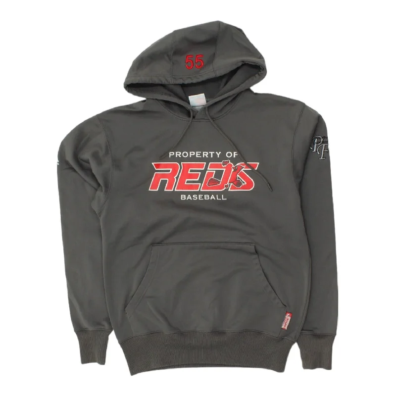 Property Of Reds Baseball Majestic Mens Grey Pullover Hoodie | Sportswear VTG