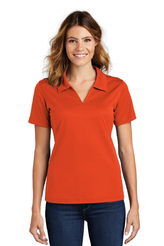 Sport-Tek Womens Dri-Mesh Moisture Wicking Short Sleeve Polo Shirt - Bright Orange - Closeout