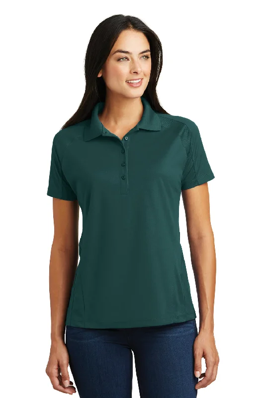 Sport-Tek Womens Dri-Mesh Moisture Wicking Short Sleeve Polo Shirt - Dark Green