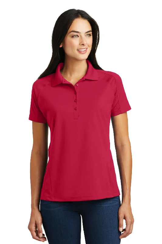 Sport-Tek Womens Dri-Mesh Moisture Wicking Short Sleeve Polo Shirt - Engine Red