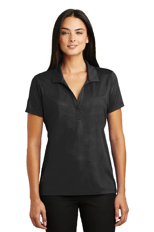 Sport-Tek Womens Tough Moisture Wicking Short Sleeve Polo Shirt - Black