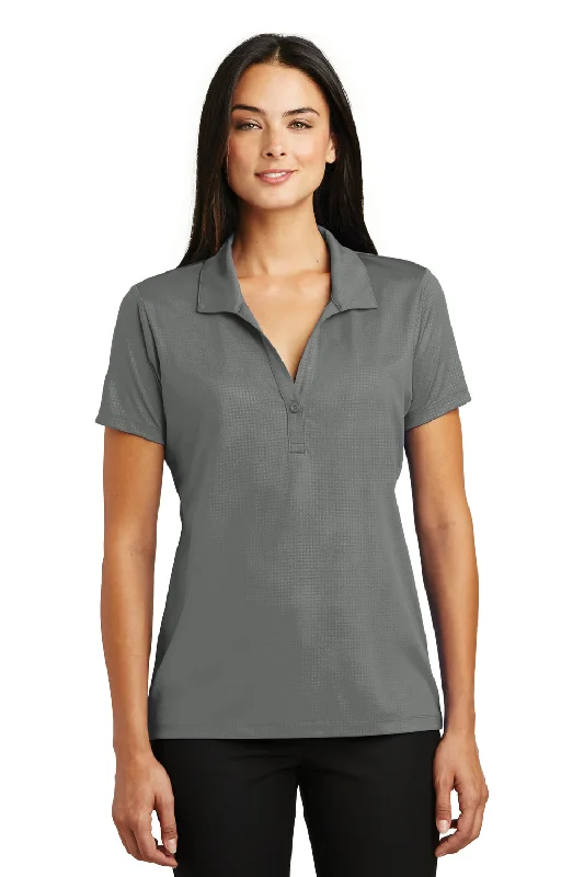 Sport-Tek Womens Tough Moisture Wicking Short Sleeve Polo Shirt - Dark Smoke Grey