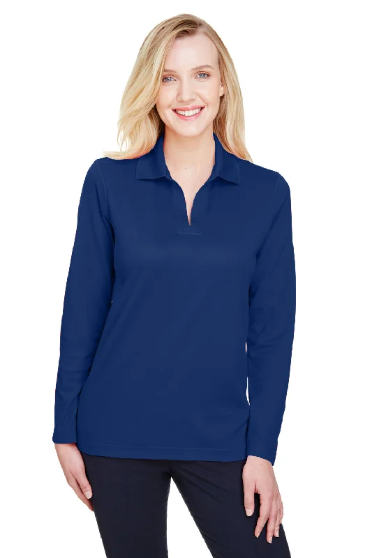 Devon & Jones Womens CrownLux Performance Moisture Wicking Long Sleeve Polo Shirt - True Royal Blue