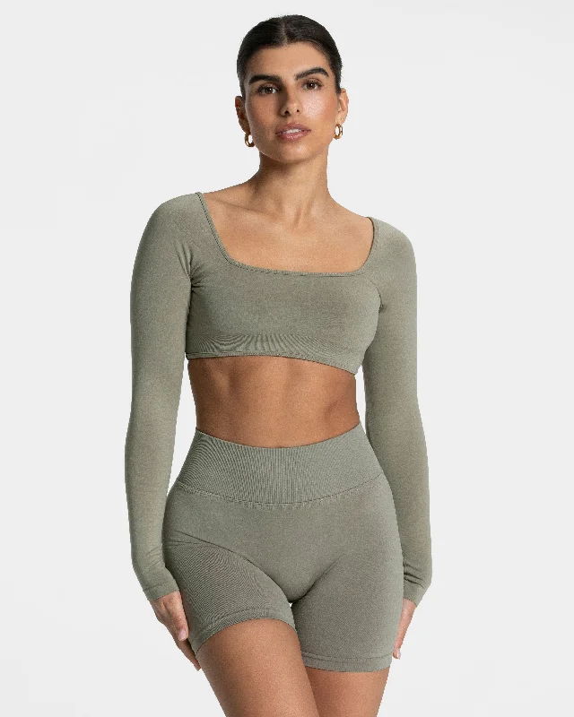 Femme Backless Longsleeve ""Khaki""