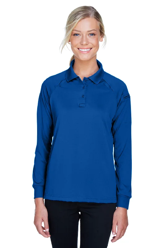 Harriton Womens Advantage Tactical Moisture Wicking Long Sleeve Polo Shirt - True Royal Blue