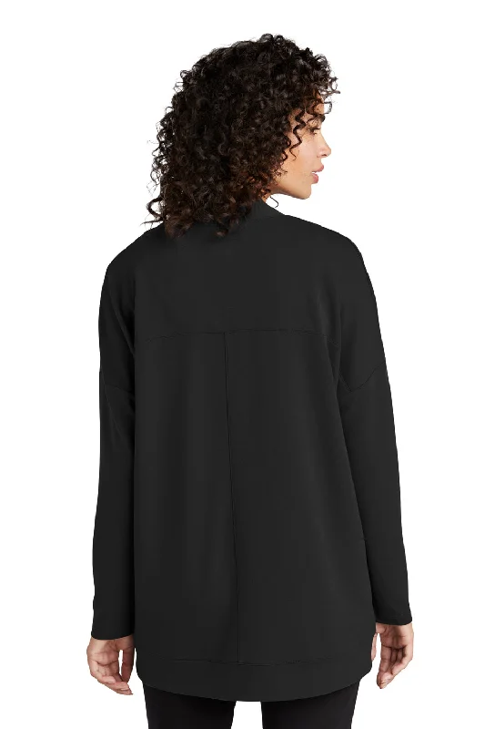 Mercer+Mettle Womens Stretch Open Front Long Sleeve Cardigan Sweater - Deep Black