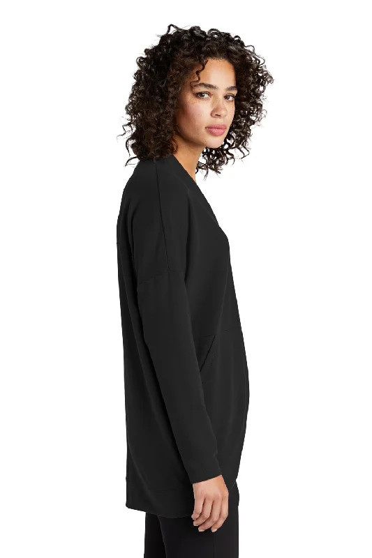 Mercer+Mettle Womens Stretch Open Front Long Sleeve Cardigan Sweater - Deep Black