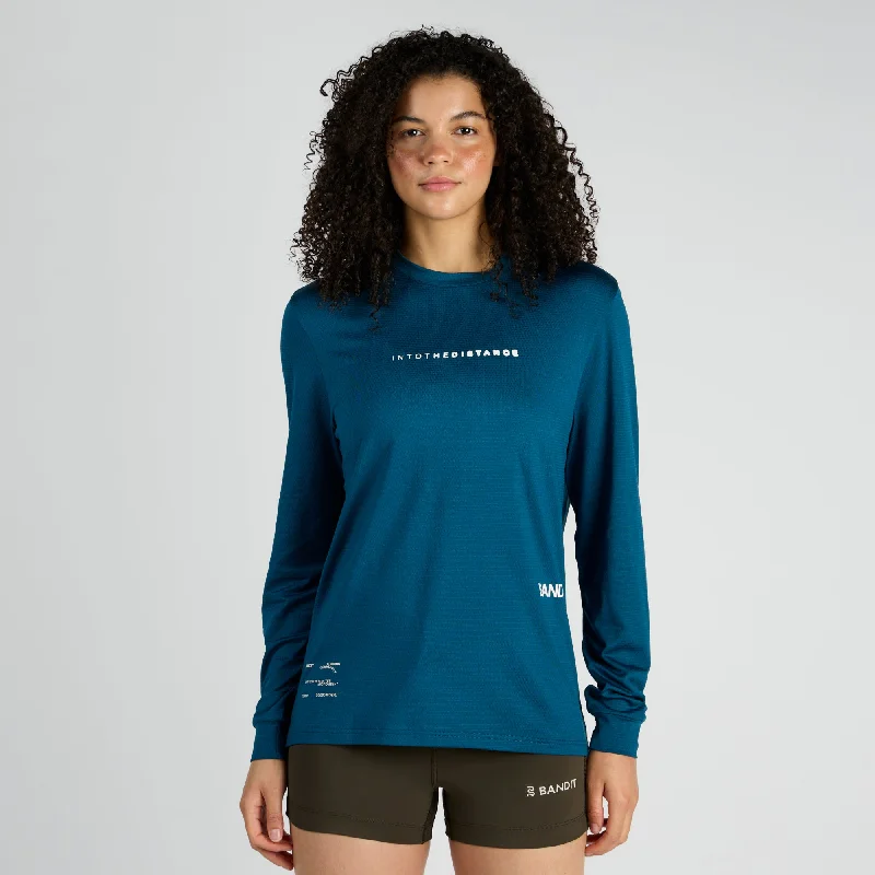 Micromesh™ ""Into the Distance"" Long Sleeve Tee - Unisex, Deep Teal