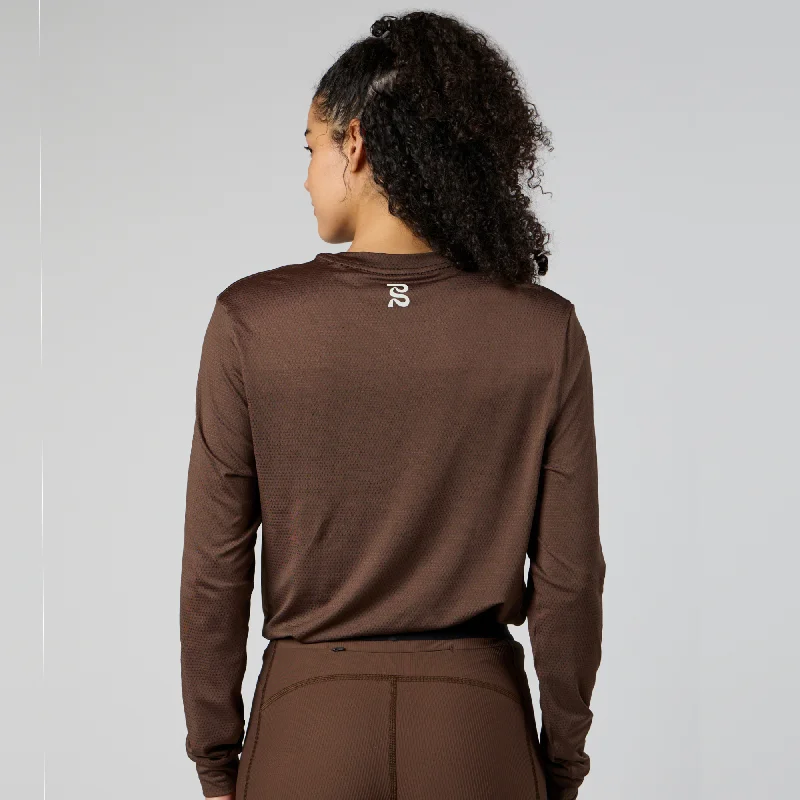 Micromesh™ Performance Long Sleeve Tee - Unisex, Umber