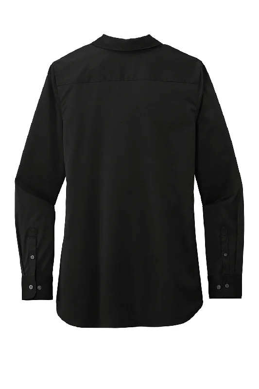 Port Authority Womens City Moisture Wicking Long Sleeve Polo Shirt - Black