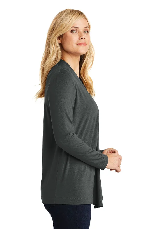 Port Authority Womens Concept Long Sleeve Cardigan Sweater - Smoke Grey