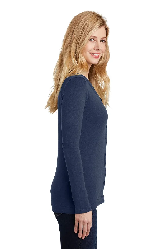 Port Authority Womens Concept Long Sleeve Cardigan Sweater - Dress Navy Blue