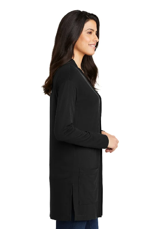 Port Authority Womens Concept Long Sleeve Cardigan Sweater w/ Pockets - Black