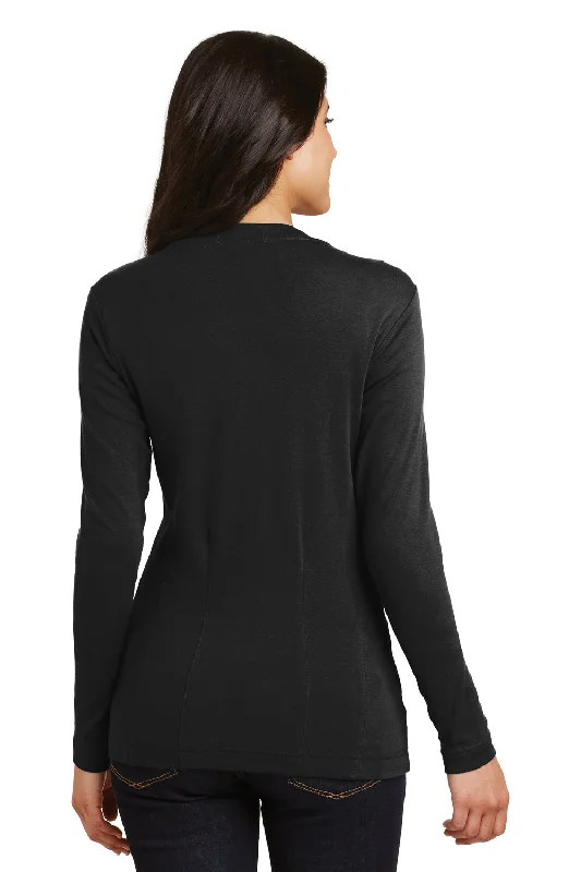 Port Authority Womens Long Sleeve Cardigan Sweater - Black