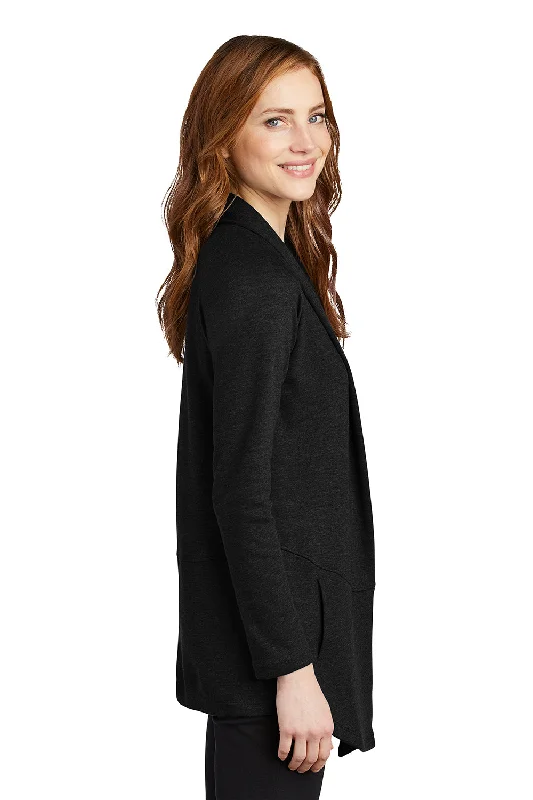 Port Authority Womens Long Sleeve Cardigan Sweater - Deep Black