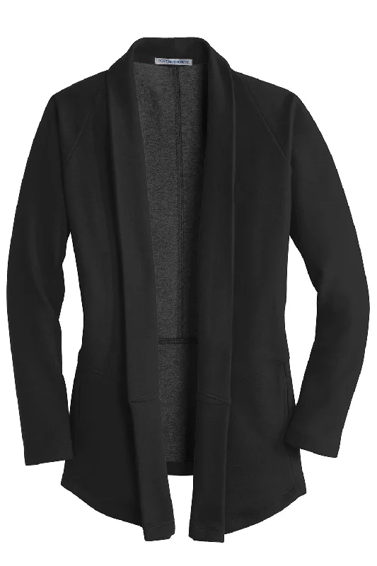 Port Authority Womens Long Sleeve Cardigan Sweater - Deep Black