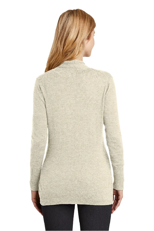 Port Authority Womens Long Sleeve Cardigan Sweater - Biscuit