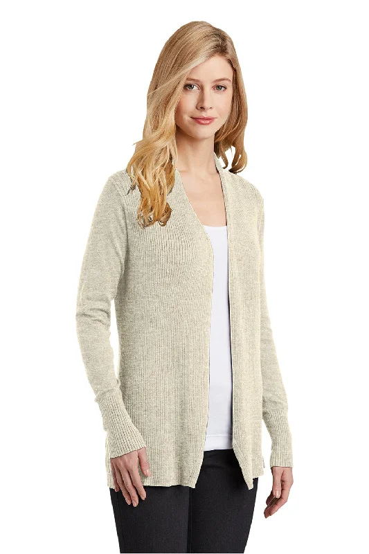 Port Authority Womens Long Sleeve Cardigan Sweater - Biscuit