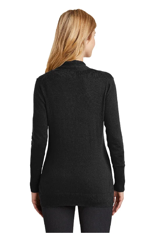 Port Authority Womens Long Sleeve Cardigan Sweater - Black