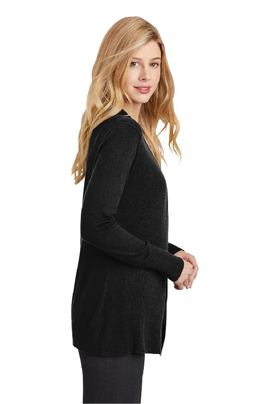 Port Authority Womens Long Sleeve Cardigan Sweater - Black