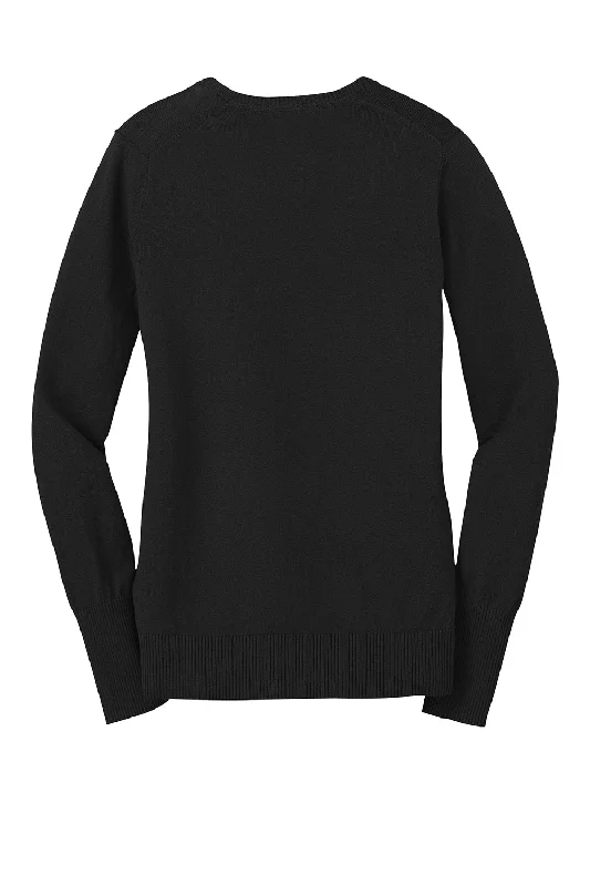 Port Authority Womens Long Sleeve V-Neck Sweater - Black