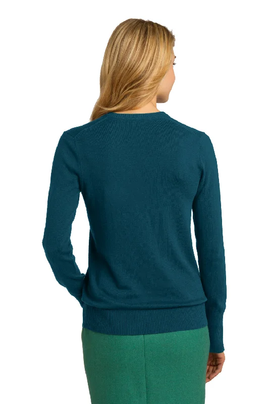 Port Authority Womens Long Sleeve V-Neck Sweater - Moroccan Blue