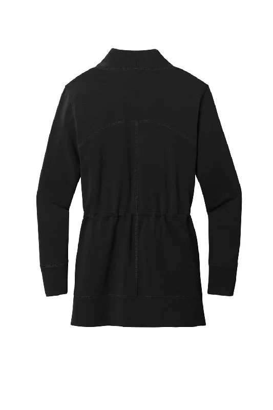 Port Authority Womens Microterry Snag Resistant Long Sleeve Cardigan Sweater - Deep Black