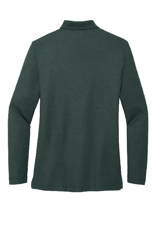 Port Authority Womens Silk Touch Wrinkle Resistant Long Sleeve Polo Shirt - Dark Green