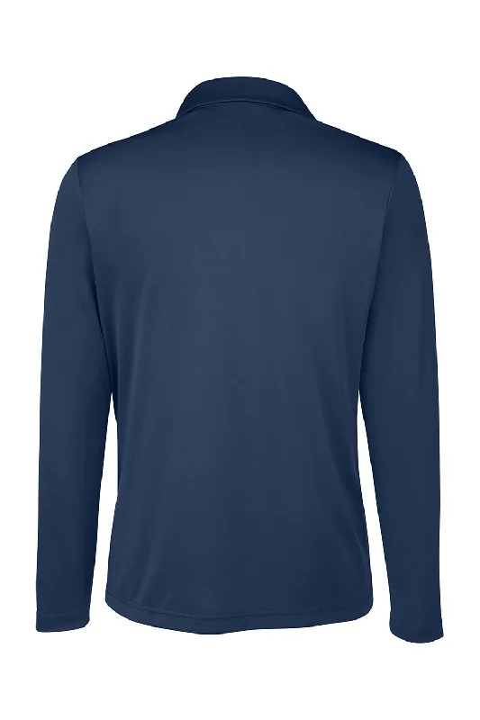 Team 365 Womens Zone Sonic Moisture Wicking Long Sleeve Polo Shirt - Dark Navy Blue