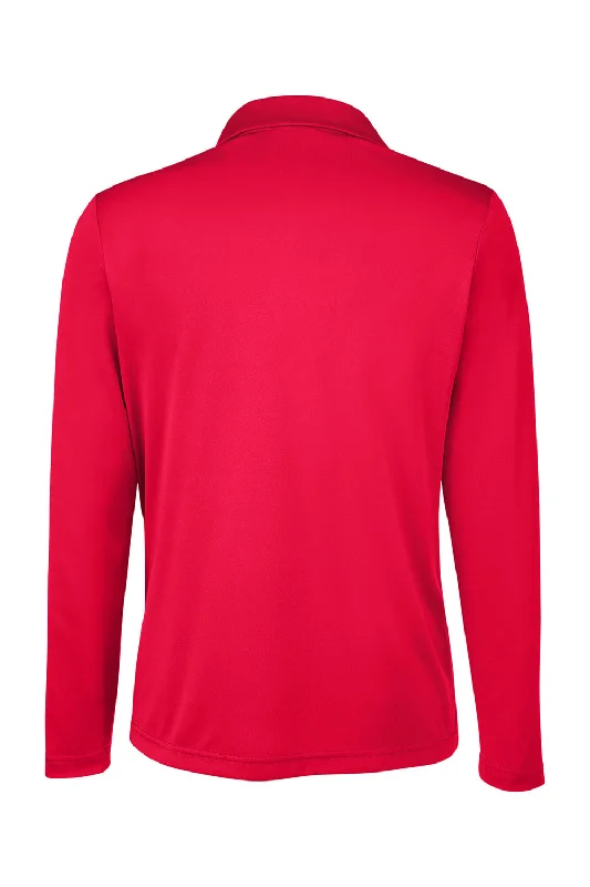 Team 365 Womens Zone Sonic Moisture Wicking Long Sleeve Polo Shirt - Red