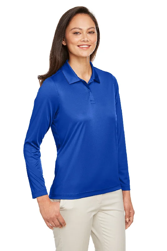 Team 365 Womens Zone Sonic Moisture Wicking Long Sleeve Polo Shirt - Royal Blue