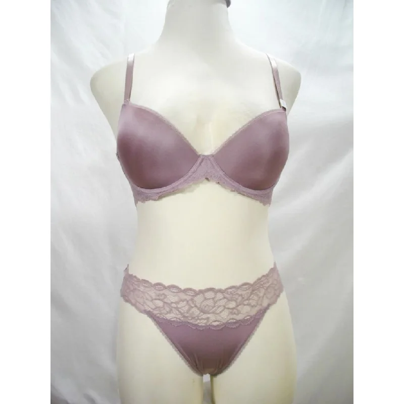 Calvin Klein QF1444 Customized Lift Push Up UW Bra 34D & Seductive Comfort Lace Bikini Set LARGE Mauve NWT Skirted bottom bikini, Feminine, Comfortable, Stylish
