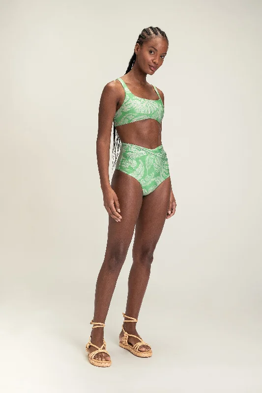 Cross Palm High-Waist Bikini Bottom Solid color bikini, Simple, Sleek, Trendy